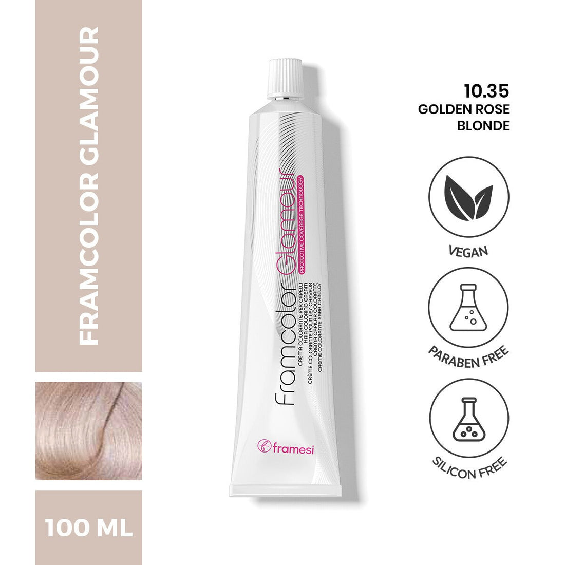Framesi | Framcolor Glamour Hair Color Cream 100ML | 10.35 Golden Rose Blonde