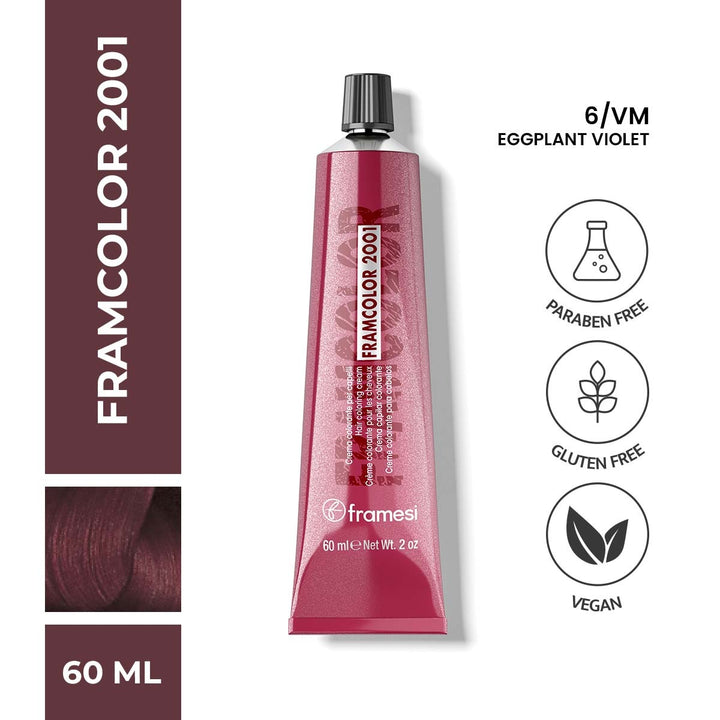 Framesi | FramColor | 2001 Hair Color Cream | 6/VM Eggplant Violet 60ML