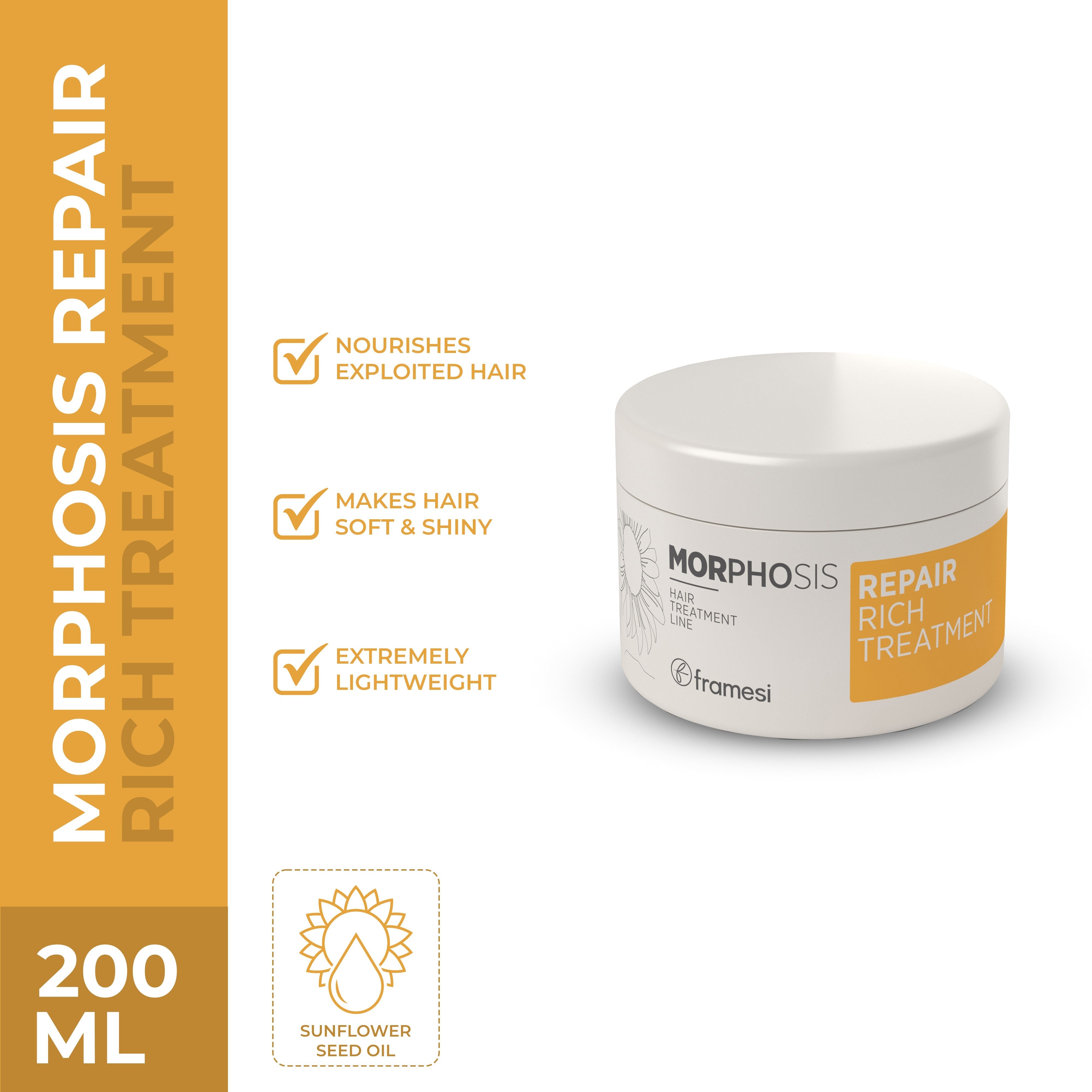 Framesi | Morphosis Repair Rich Treatment for Damaged Hair | 200ML