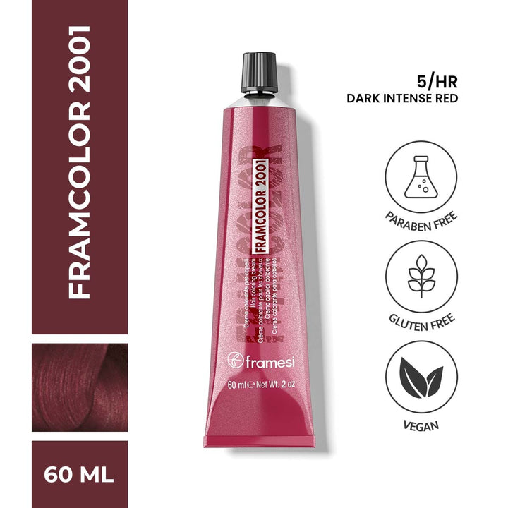 Framesi | FramColor | 2001 Hair Color Cream | 5/HR Dark Intense Red 60ML