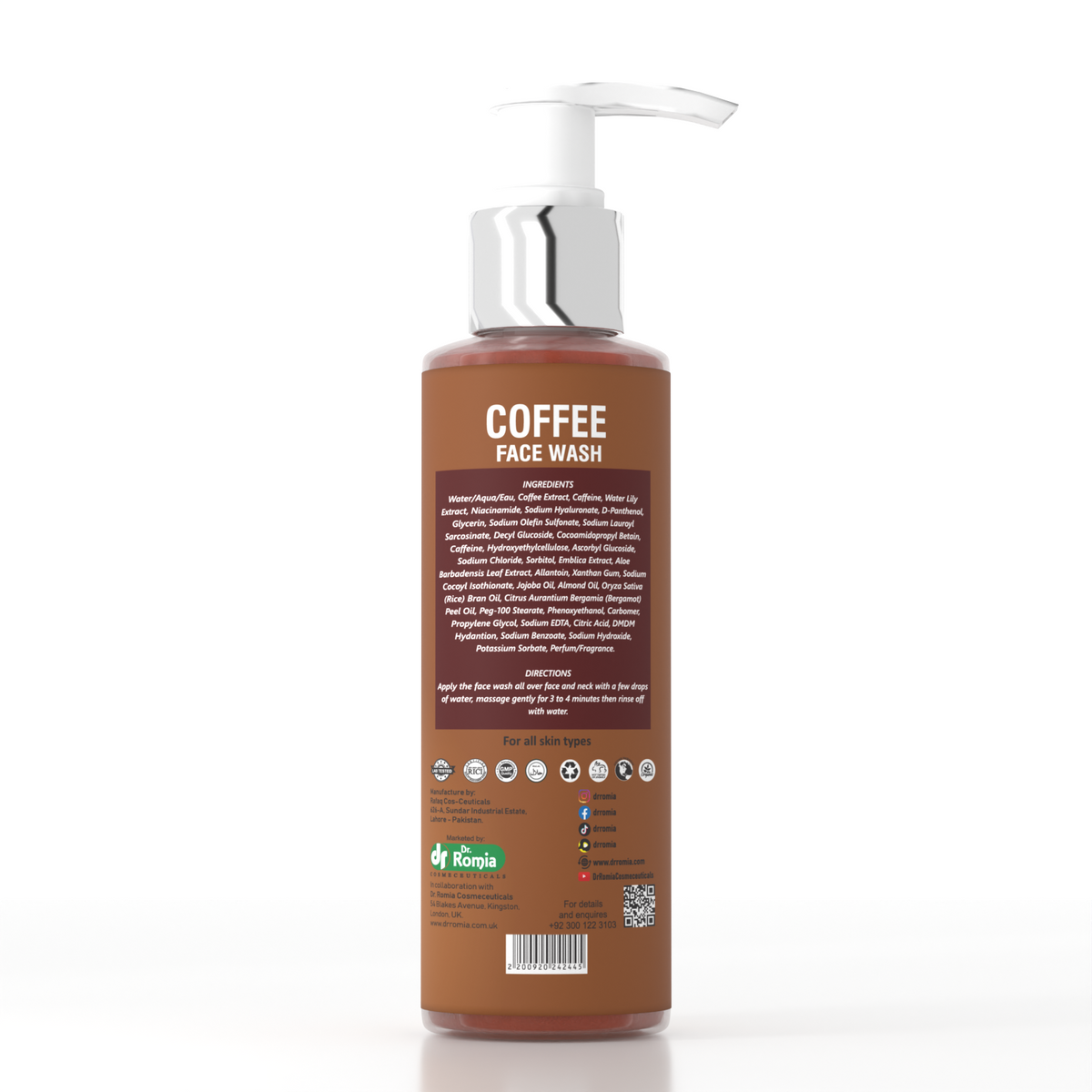 Energizing coffee face wash for fresh skin
