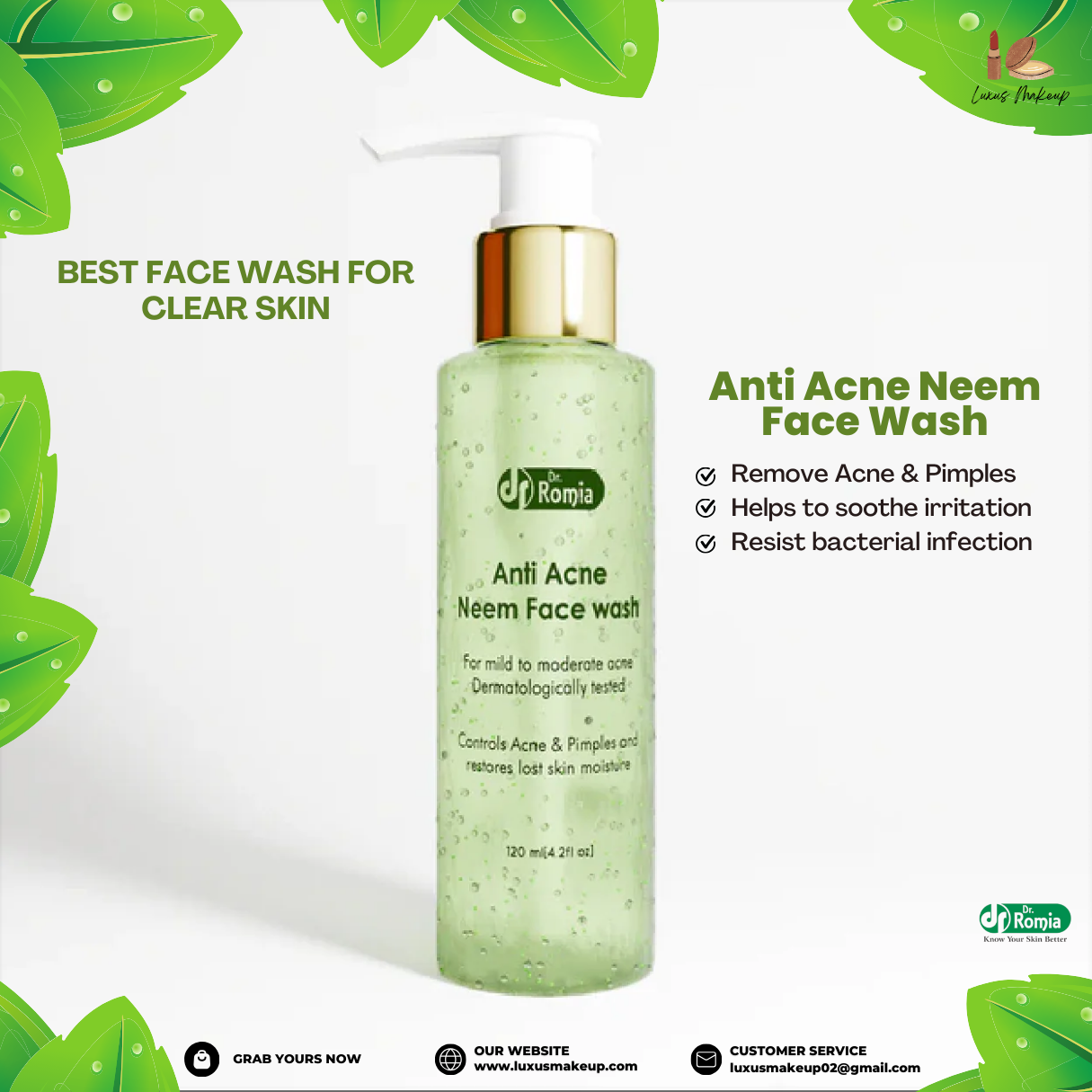 Neem face wash for acne-prone and oily skin